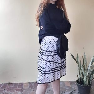 Nine West Ruffled Polka Vintage Style Midi Skirt